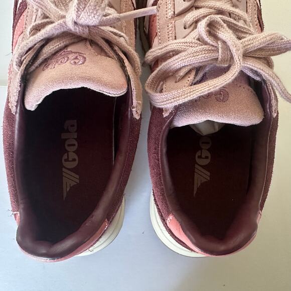 Gola Women’s Daytona Sneakers 6 Pink Burgundy Retro Jogger Suede Nylon Trainers - Picture 13 of 14
